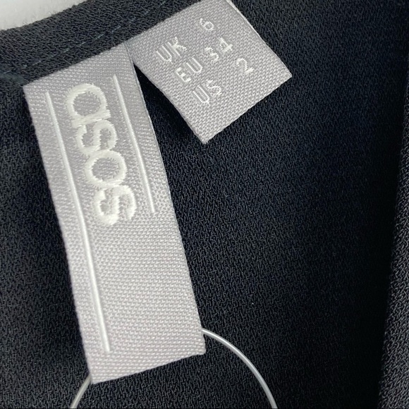 ASOS Surplice Black Romper with Sash Tie Belt   Size 2 - Picture 8 of 11